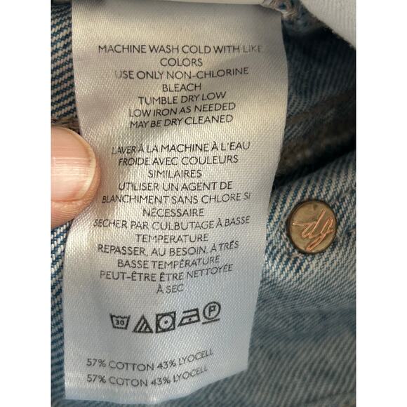 Free People We The Free Good Luck Mid Rise Barrel Jeans Barnyard Blue 28 - Picture 6 of 15